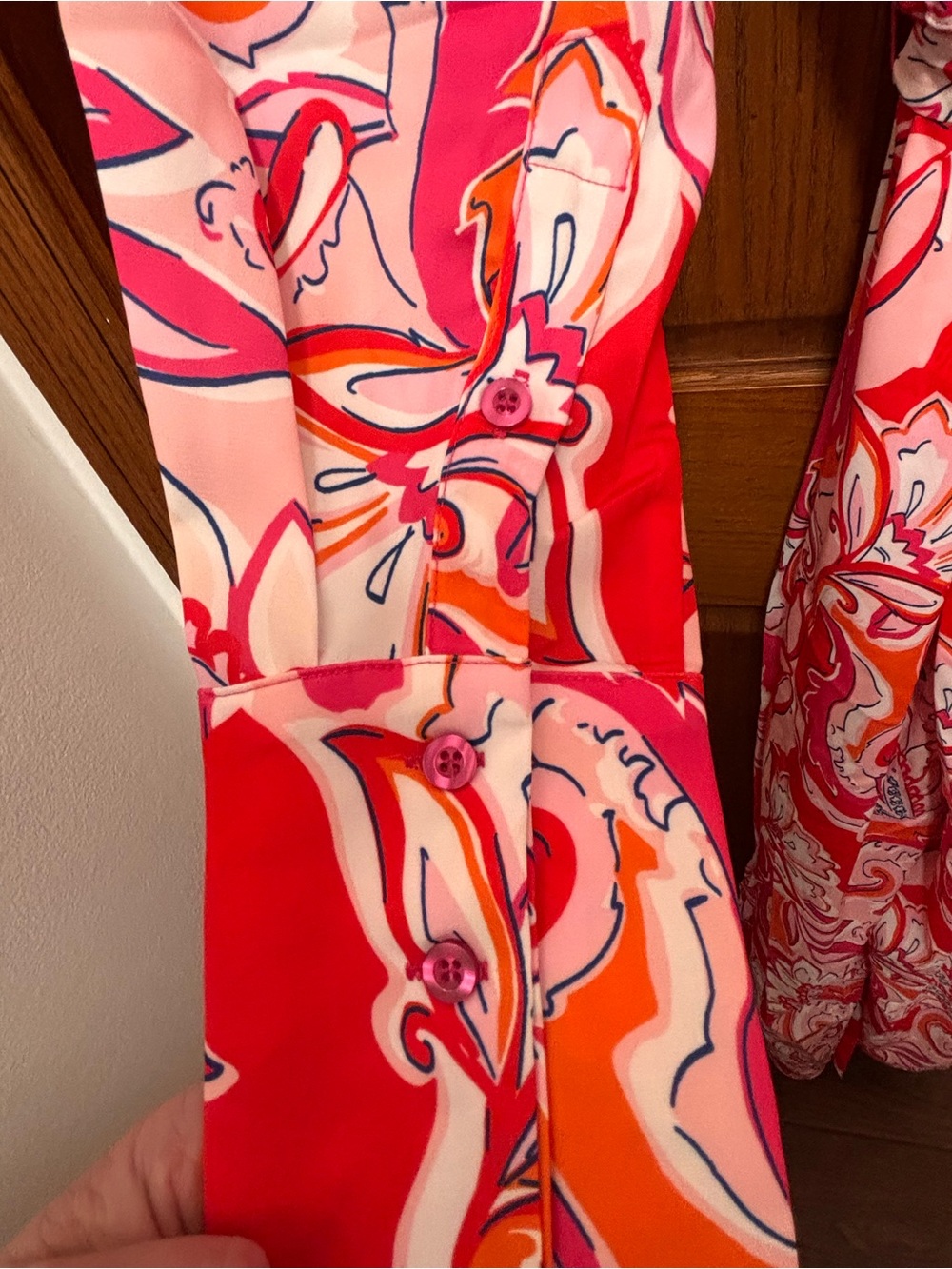 fate by LFD Pink & Orange Floral Maxi Long-Sleeve Romper Sz S. NWT. Flaw on leg - Picture 6 of 12